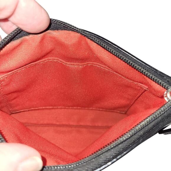 Coach Black Signature C Jacquard Wristlet with Leather Trim & Hangtag 6x4 - Picture 6 of 6